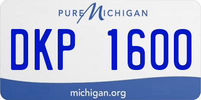 MI license plate DKP1600
