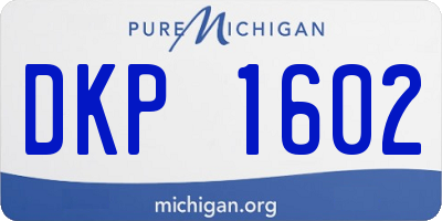 MI license plate DKP1602