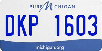 MI license plate DKP1603