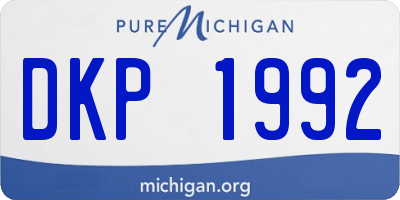MI license plate DKP1992