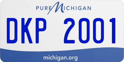 MI license plate DKP2001
