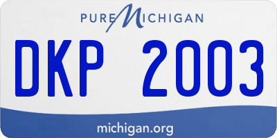 MI license plate DKP2003