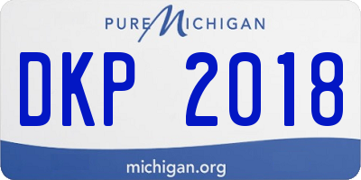 MI license plate DKP2018