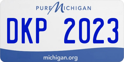 MI license plate DKP2023