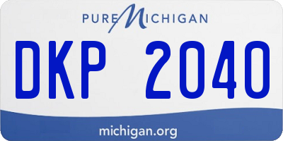 MI license plate DKP2040