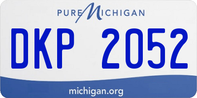 MI license plate DKP2052