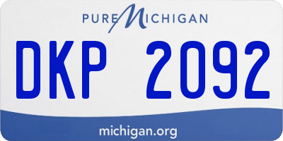 MI license plate DKP2092