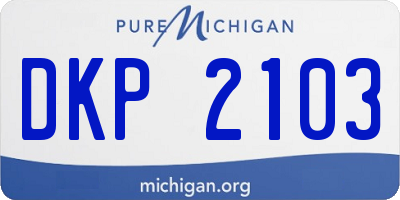 MI license plate DKP2103