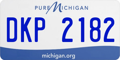 MI license plate DKP2182