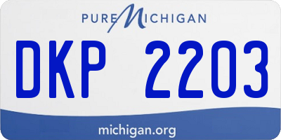 MI license plate DKP2203