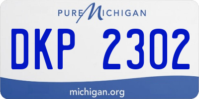 MI license plate DKP2302