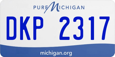 MI license plate DKP2317