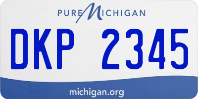 MI license plate DKP2345