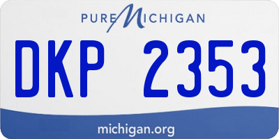 MI license plate DKP2353