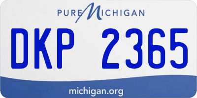 MI license plate DKP2365