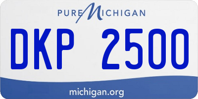 MI license plate DKP2500