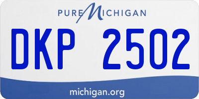 MI license plate DKP2502