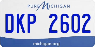 MI license plate DKP2602