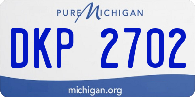 MI license plate DKP2702