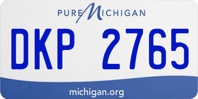 MI license plate DKP2765