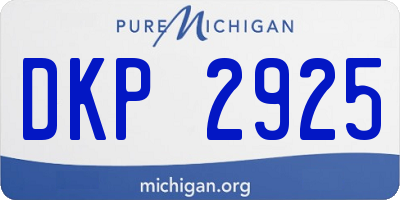 MI license plate DKP2925