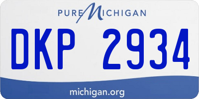 MI license plate DKP2934