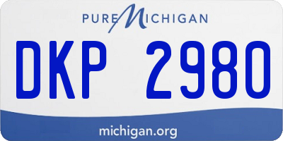 MI license plate DKP2980