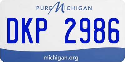 MI license plate DKP2986