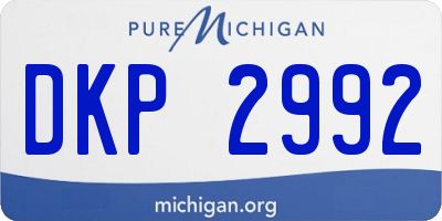 MI license plate DKP2992