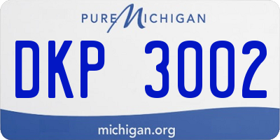 MI license plate DKP3002