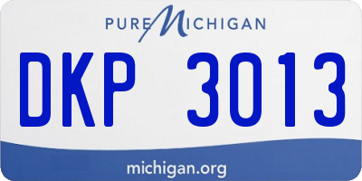 MI license plate DKP3013