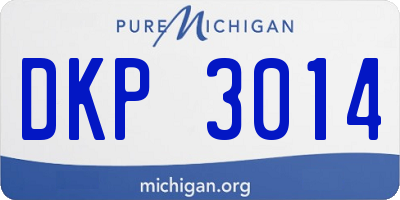 MI license plate DKP3014