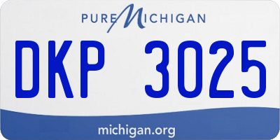 MI license plate DKP3025