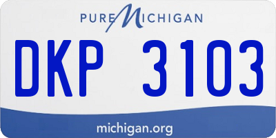 MI license plate DKP3103