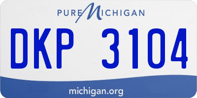 MI license plate DKP3104