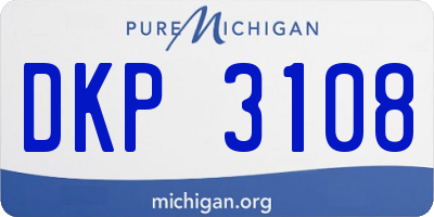MI license plate DKP3108
