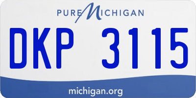 MI license plate DKP3115