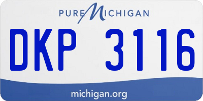 MI license plate DKP3116