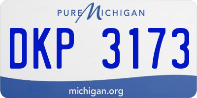 MI license plate DKP3173