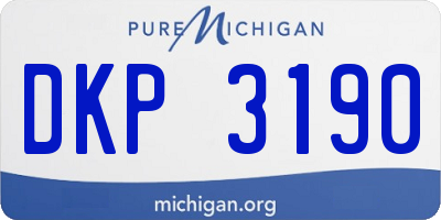 MI license plate DKP3190