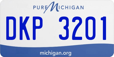 MI license plate DKP3201