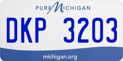 MI license plate DKP3203