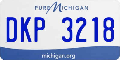 MI license plate DKP3218