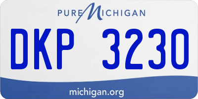 MI license plate DKP3230