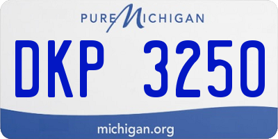 MI license plate DKP3250