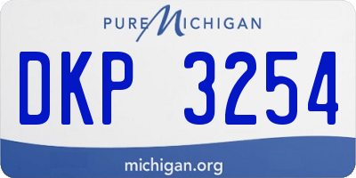 MI license plate DKP3254