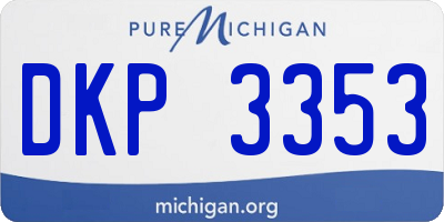 MI license plate DKP3353