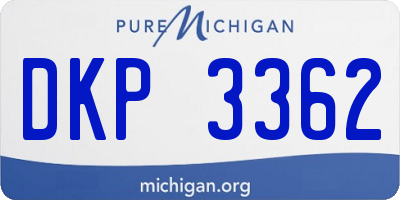 MI license plate DKP3362