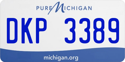 MI license plate DKP3389