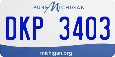 MI license plate DKP3403